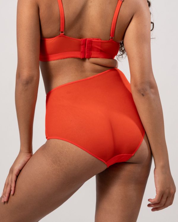Mesh Highwaist Briefs Fiery Red Mode – Bild 3